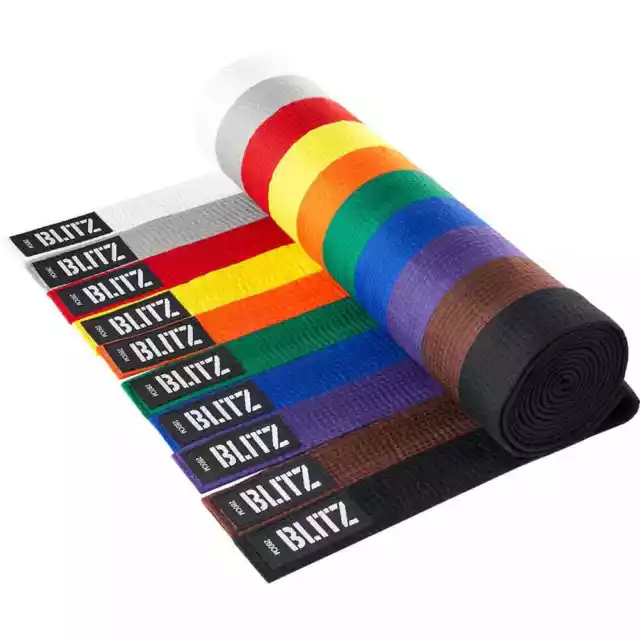 Blitz Plain Coloured Rank Belt Karate Judo Rank Colour Belt