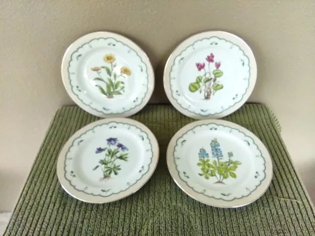 (4) George Briard Private Collection Victorian Gardens Dessert Plates