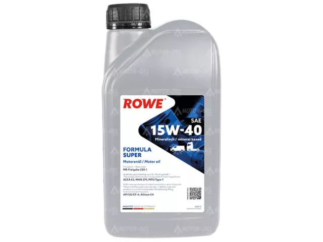 1 Liter ROWE HIGHTEC FORMULA SUPER SAE 15W-40 Motoröl Made in Germany