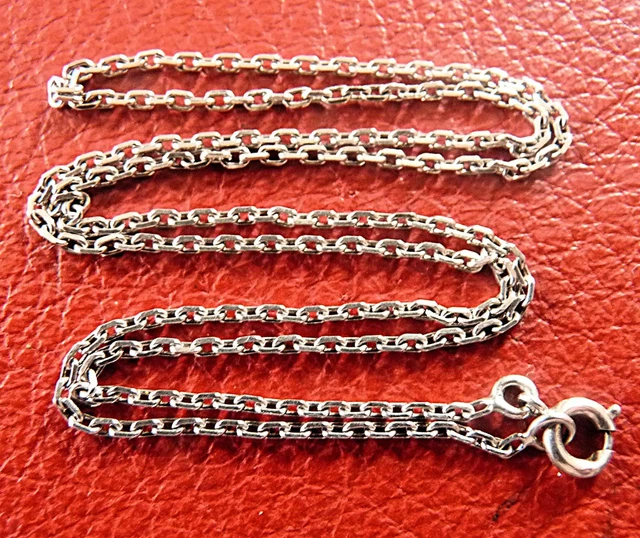 Grande Chaîne Collier Argent Massif 925/1000 - 143 Cm Ancienne Avec Poinçons - Très Bon état