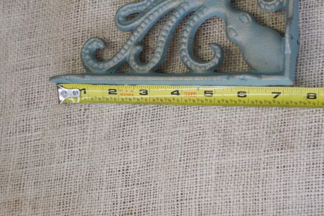 2 Cast Iron Octopus Brackets Nautical Garden Braces Shelf Corbels Ocean Book 5