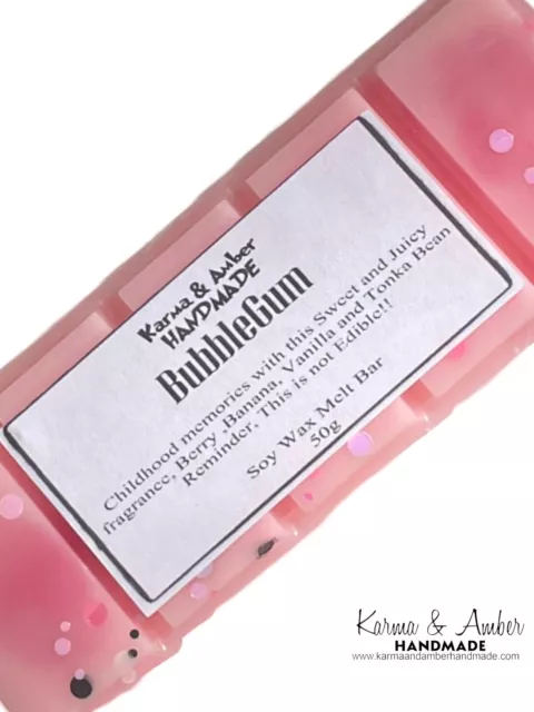 -Bubblegum- Snap Bar Wax Melts, Highly Scented, Soy Wax