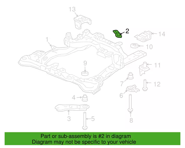 Honda Acura 50266-SDA-A00 Left Front Sub-Frame Mounting Stay for 03-07 Accord