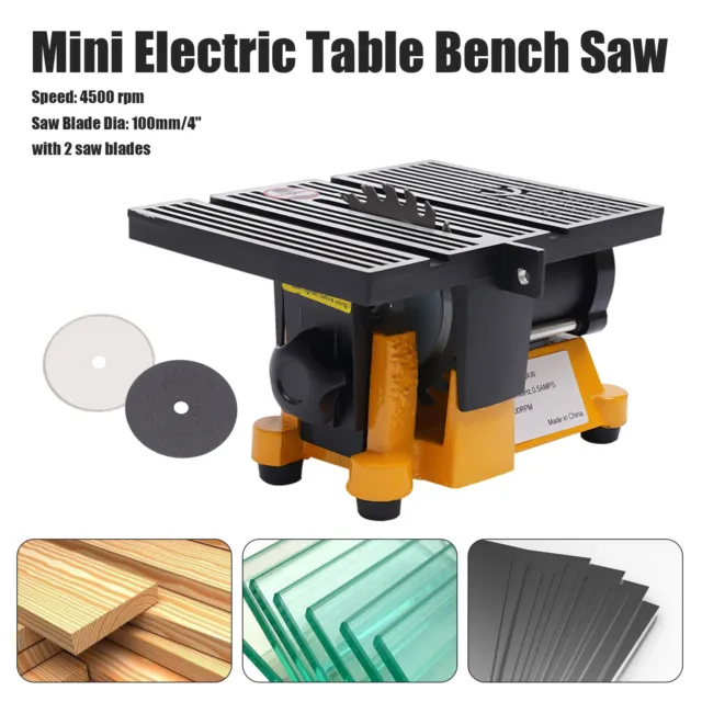 Table Saw Mini Bench Cutting Sawing 4" 110V Metal Wood Cutter 4500RPM +2 Blade