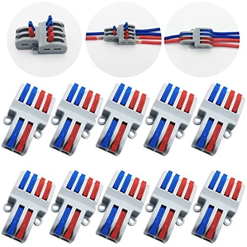 Bornes de Connexion, CESFONJER SPL-42 10 Pcs Connecteur Electrique Rapide, écrou
