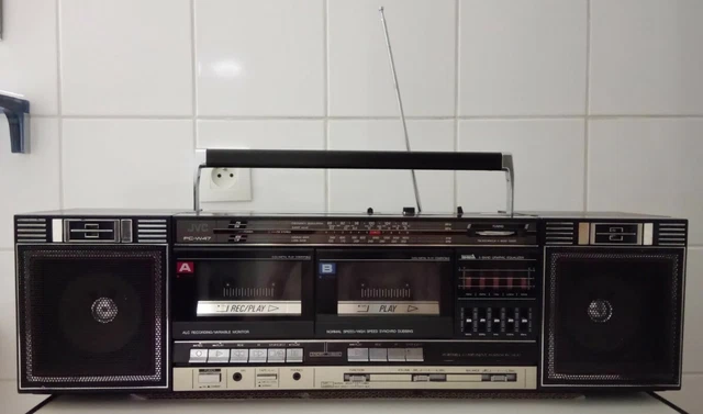 Radio-cassette Vintage JVC PC-V88, Boombox Portable, état Fonctionnel, Look Rétro
