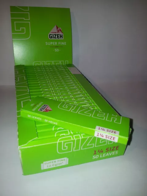 250 libritos papel de fumar Gizeh 12gr/m 1 1/4 77mm (10 cajitas de 25 librillos)