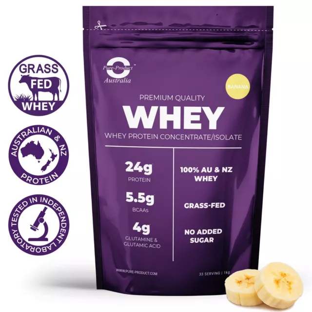 2Kg Whey Protein Isolate / Concentrate Powder Wpi Wpc Banana