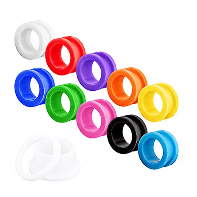 4pc Jelly Colour Acrylic Flesh Tunnel Ear Plug Stretcher Screw Fit Gauge 2-16mm