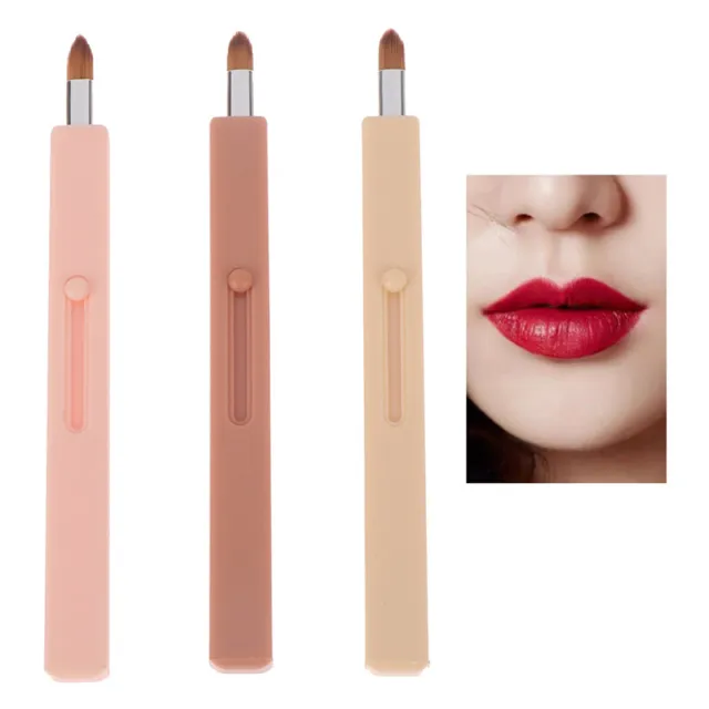 Portable Lip Brush Lipstick Brush With Protect Cap Retractable Cover Makeup ToWR