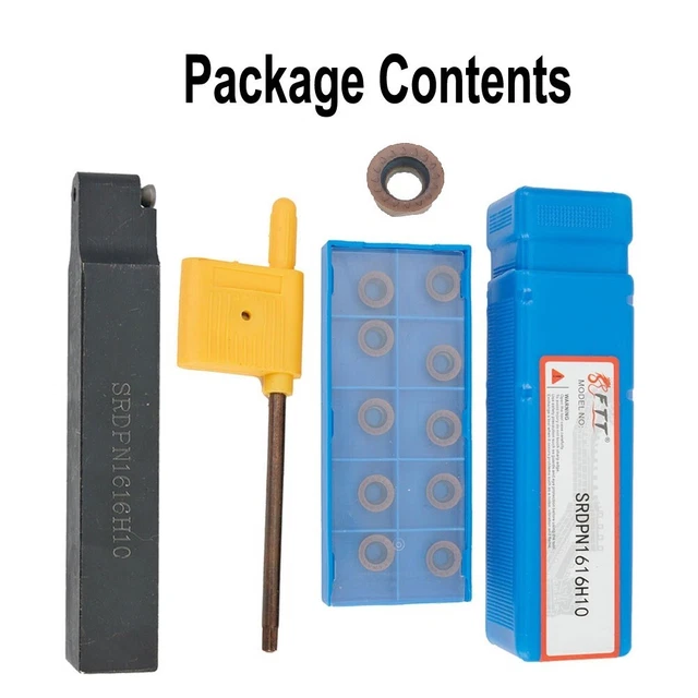 10pc Turning Insert Cemented Carbide Lathe External Tool Tool Holder With Wrench