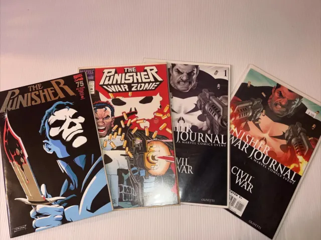 Marvel Comic Lot Punisher. War Journal And Variant #1 War Zone And 75th Aniv