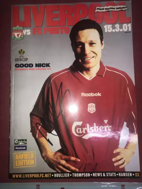 AUTOGRAPHED FOOTBALL PROGRAMME, 15/03/2001, Liverpool v Porto [UEFA Cup] - Signe