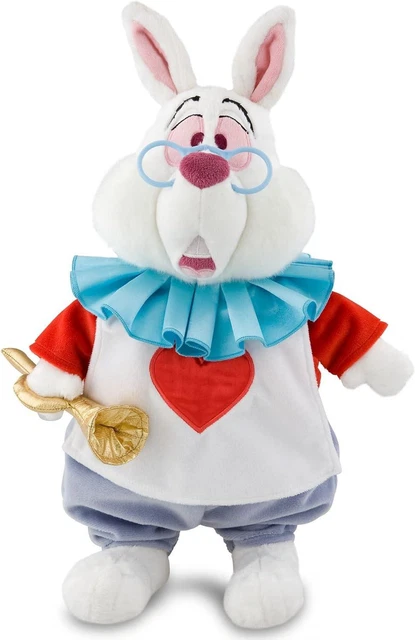 Alice nel Paese delle Meraviglie - Giocattolo peluche morbido coniglio bianco medio