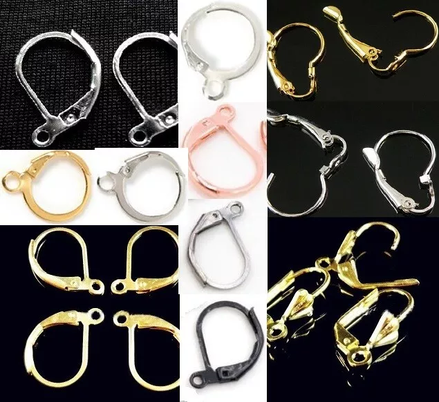 Lever Back Earring Hoop Plated - Silver, Gold, 925 Sterling Stamped 12 Kinds