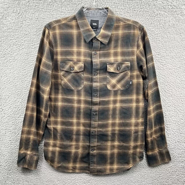 Vans Shirt Mens Small Plaid Flannel Button Up Long Sleeve Off The Wall Skate