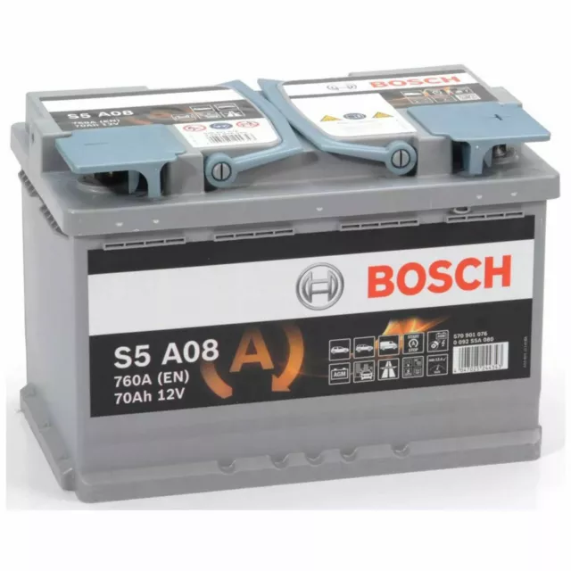 0 092 S5A 050 BOSCH S5 A05 S5 Batterie 12V 60Ah 680A B13 AGM-Batterie