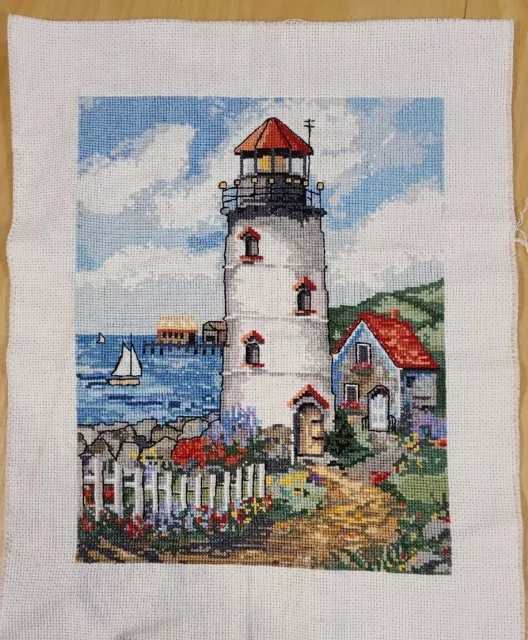 Dimensions Cross stitch lighthouse completed Unframed