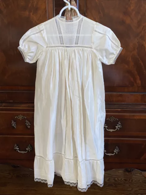 Vintage Ophelia’s World Christening Baptismal Gown Baby/Antique Doll 100% Silk