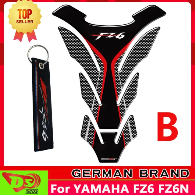 For YAMAHA FZ6 FZ6N New 3D Tank Traction Gas Pad Knee Fuel Side Grips Decals