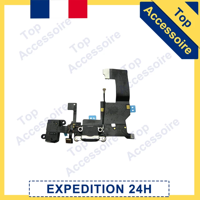 Iphone 5 Noir Nappe Dock Connecteur + Prise Jack Audio + Micro + Antenne