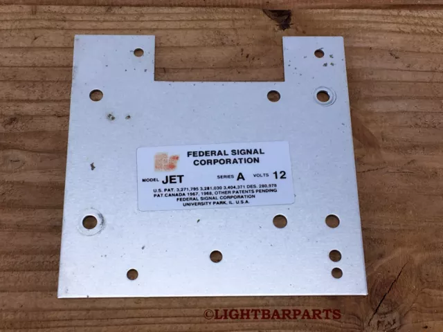 Federal Signal Jetsonic Lightbar - Model JET - Series A - Data Plate