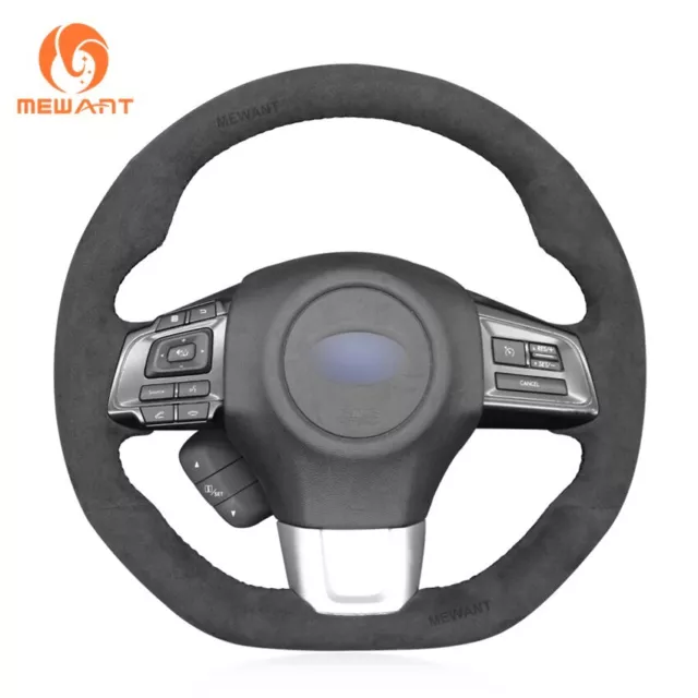 For Subaru WRX Steering Wheel Cover Alcantara Wrap Leather Carbon Fiber Suede J