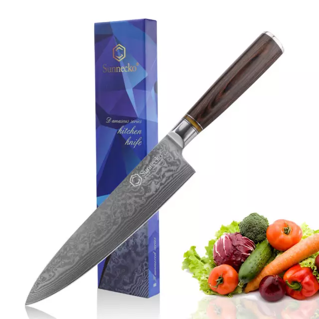 8 Inch Chef Knife Damascus Steel Vegetable Meat Slicer Japanese Kitchen Cutlery