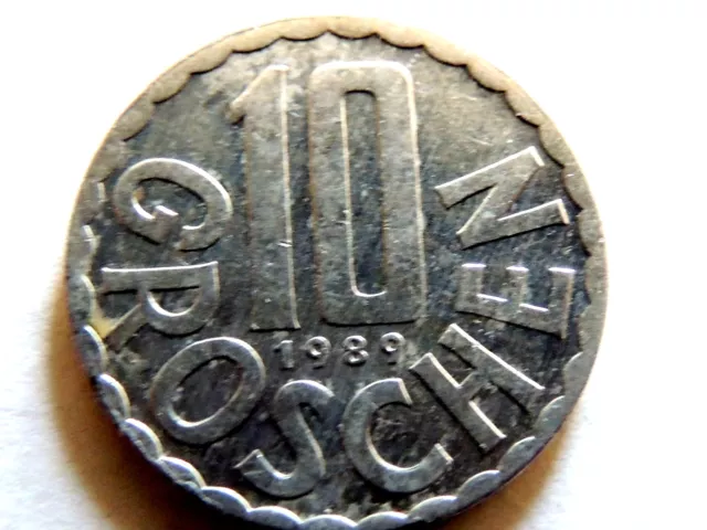1989 Austrian Ten (10) Groschen Coin