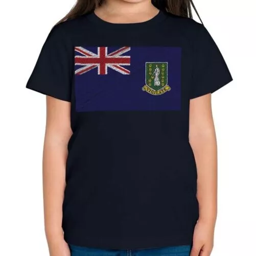 UK Virgin Islands Gribouillage Drapeau Enfants T-Shirt Cadeau Football T-Shirt