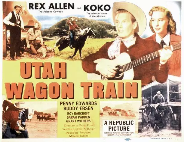 Utah Wagon Train Poster Poster Rex Allen Penny Edwards 1951 OLD MOVIE PHOTO