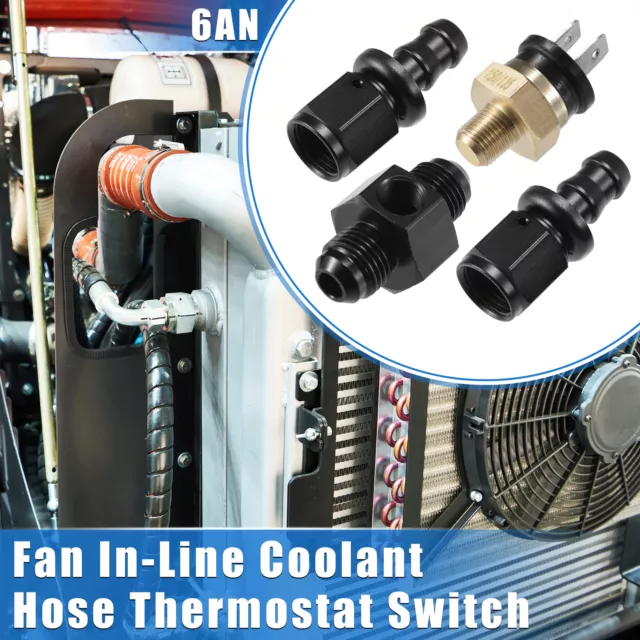 Fan Coolant Hose Thermostat Switch Kit 6AN 150'F on - 135'F Off for Car Auto