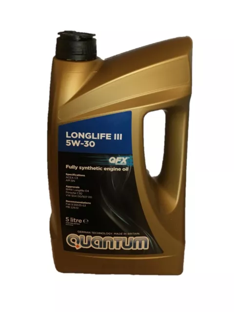 GENUINE QUANTUM LONGLIFE 3 5W-30 Fully Synthetic Oil 5L Litre For Audi  £34.99 - PicClick UK