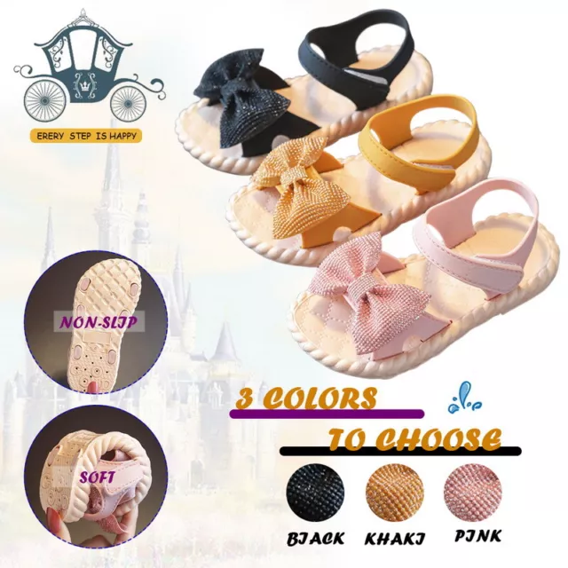 Sandali piatti fiori ragazze estate bambino bambini vacanze principessa taglia 2