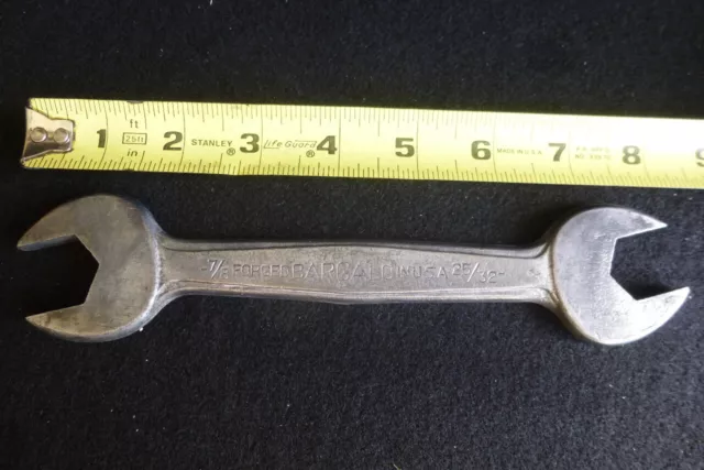 Vintage USA Barcalo Open End Wrench 7/8”X 25/32” Convex handle #2