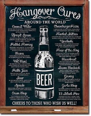 Beer Hangover Cure World Retro Funny Humor Wall Bar Pub Decor Metal Tin Sign New