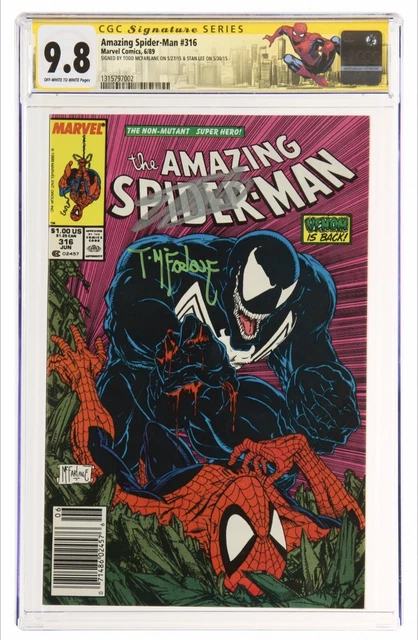 Amazing Spider-Man #316 CGC SS 9.8 Signature NEWSSTAND STAN LEE, TODD MCFARLANE