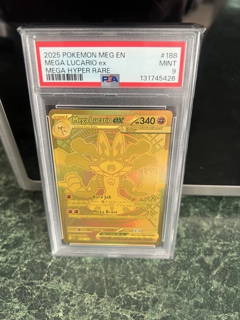 Meg Rarity 2025 POKEMON MEG En-Mega Evolution Mega Hyper Rare #188 Mega Lucario Ex ...