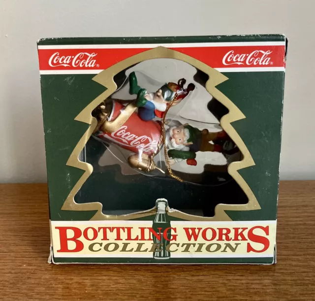1995 Enesco Coca Cola Coke Bottling Works Collection Blast Off Ornament Elves