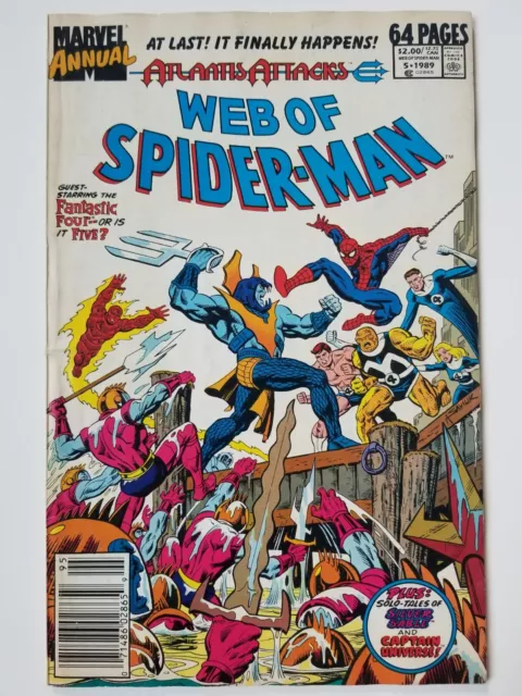 Web of Spider-Man Annual #5 (Marvel Comics, 1989) Atlantis Attacks, Low Grade