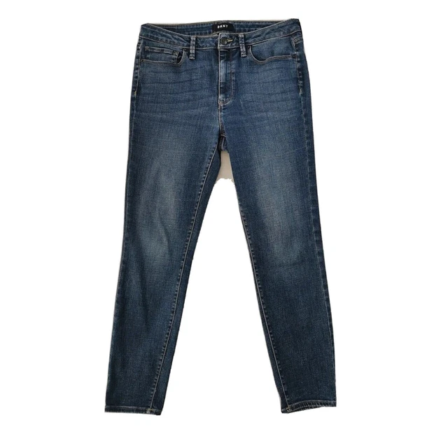 DKNY Mid Blue Slim Denim Ankle Jeans Size 31 Womens Pockets W32 L28