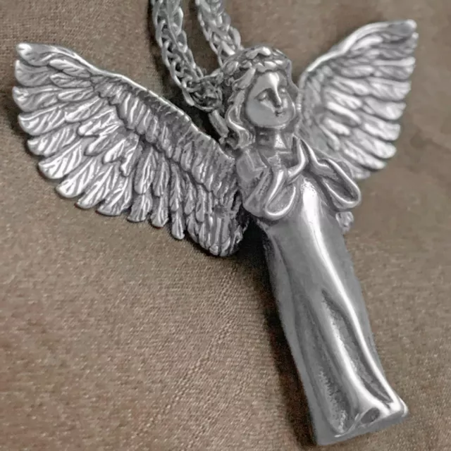 Pendentif Ange 3D en prière protection Argent, Angel pendant, 925 Silver 3