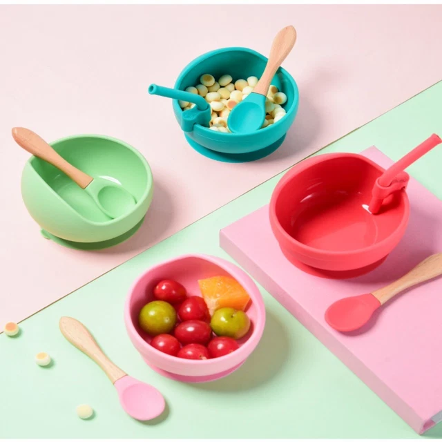 Suctive Silicone Dinnerware Food Grade Silicone Toddler Bowl Children Dishes