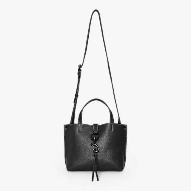 Rebecca Minkoff Black Mini Megan Leather Tote Crossbody Bag