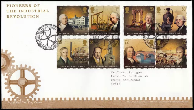 Great Britain 3115/22 2009 SPD FDC Pioneers of The Industrial Revolution Over P
