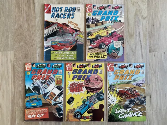 Hot Rod Racers #5/Grand Prix #21,24,27,31 (Charlton Comics; 1965) 5 Book Lot!