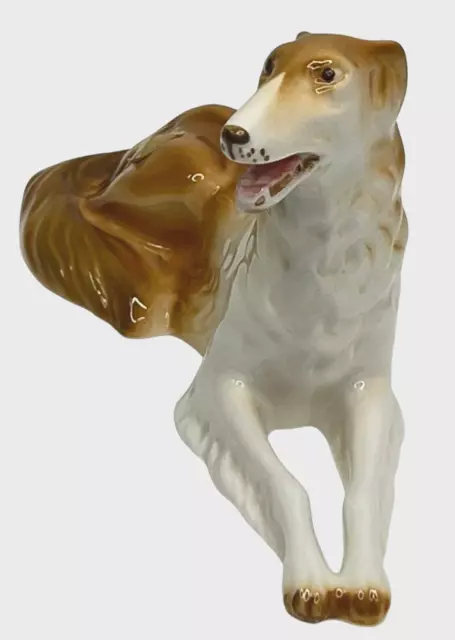 BOHEMIA RUSSIAN WOLFHOUND DOG Vintage ROYAL DUX BORZOI FIGURINE Czech Art FIGURE