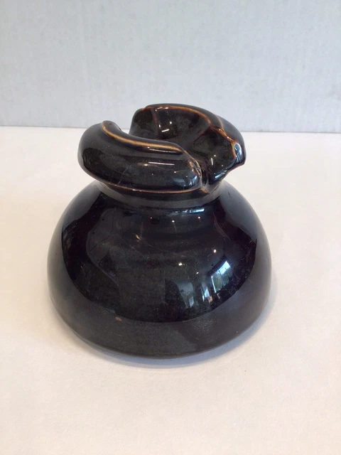 Vintage Power line Electrical Porcelain Ceramic Brown Insulator Marked B 4