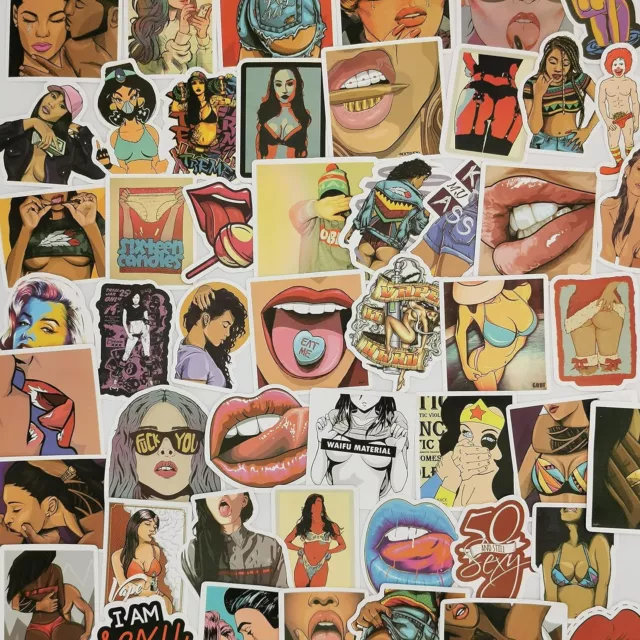 50pcs Sexy Girls Stickers for Adults Pin Up Porn Sticker Packs for Bikes Laptop