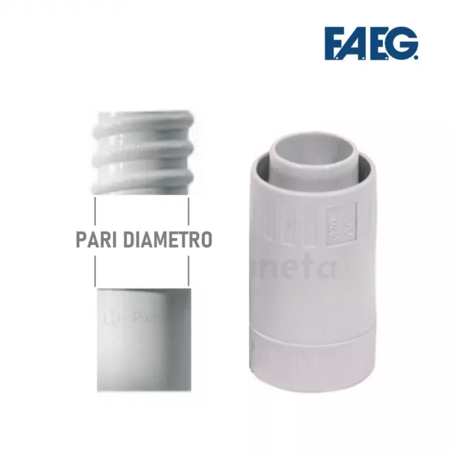Raccordo tubo rigido guaina pari diametro tenuta stagna Ø 16 20 25 32 mm IP65 in